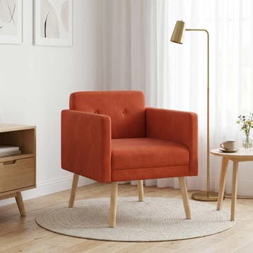 vidaXL Accentstoel Rood Oranje Corduroy stof, Huis en Inrichting, Verzenden, Nieuw