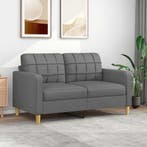 vidaXL Tweezitsbank / zetel 140 cm stof donkergrijs, Verzenden, Nieuw