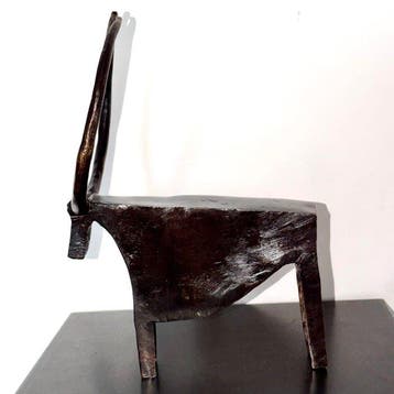 Abdoulaye Derme - Figuur - Taureau aux Grandes Cornes -, Antiek en Kunst