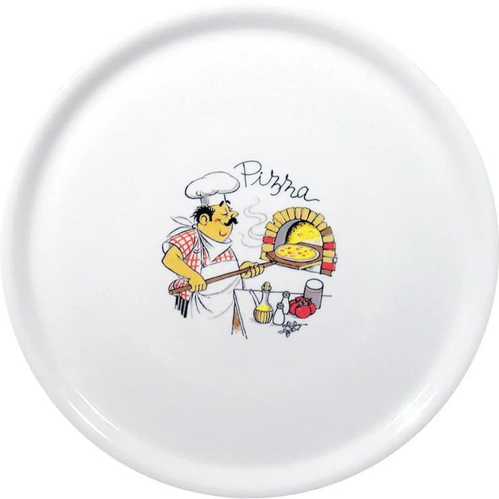 Pizza-/Pannenkoekenborden | TRADITIONAL | Porselein | Wit |, Zakelijke goederen, Horeca | Keukenapparatuur, Nieuw in verpakking