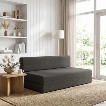 vidaXL Vouwbare Sofa Bed Donkergrijs 152 x 86,5 x 60 cm Stof, Verzenden, Nieuw