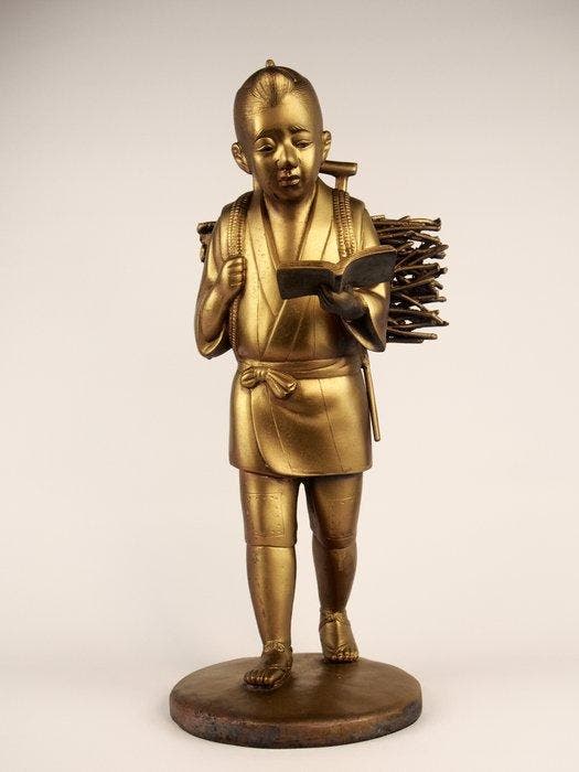 Brons - Houun  - Kinjiro Ninomiya , een ijverige, Antiquités & Art, Antiquités | Autres Antiquités