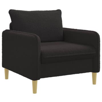 vidaXL XL fauteuil Zwart Bouclé, Verzenden, Nieuw