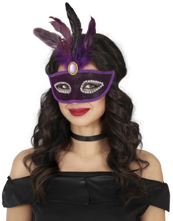 Venetiaans Oogmasker Paars, Hobby en Vrije tijd, Feestartikelen, Nieuw, Verzenden