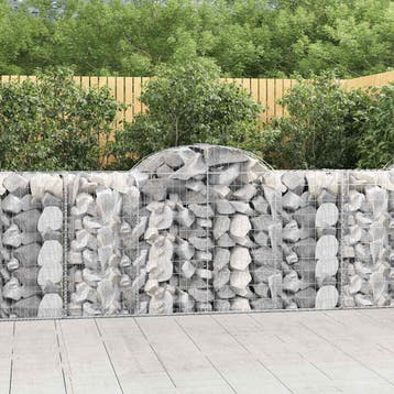 vidaXL Schanskorven 4 st gewelfd 200x50x100/120 cm ijzer, Verzenden