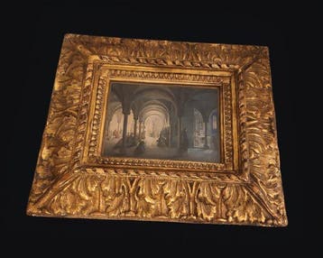 Giovanni Costantini (1872-1947) - Interno di chiesa gotica
