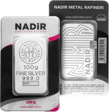 100 gram - Zilver .999 - Nadir Metal Rafineri - 100 gram -
