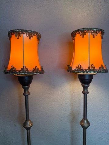 Den Hartog Verlichting - Tafellamp (2) - Metaal, Textiel -