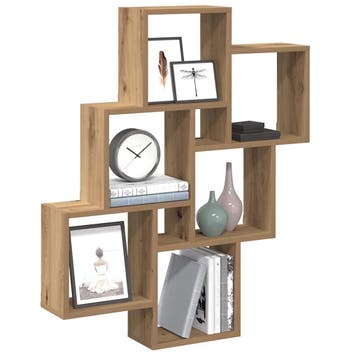 vidaXL Wandschap kubus 78x15x93 cm bewerkt hout artisanaal, Verzenden, Nieuw