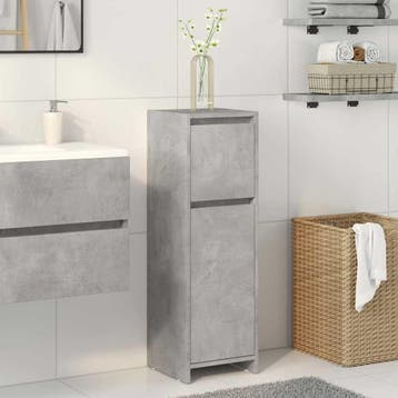 vidaXL Badkamerkast 30x30x95 cm spaanplaat betongrijs, Huis en Inrichting, Badkamer | Badkamermeubels, Verzenden, Nieuw