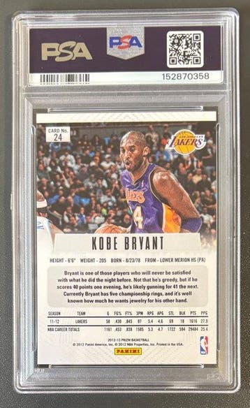 2012 Panini Kobe Bryant #24 - PSA 9 Graded card, Verzamelen, Nieuw