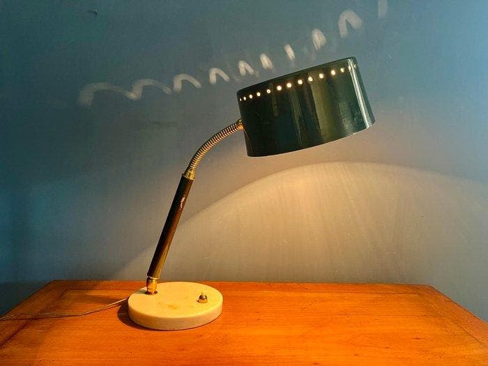 Stilux Attri. - Lampe de bureau - Marbre, Métal, Laiton, Antiquités & Art, Antiquités | Éclairage