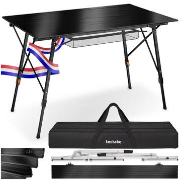 Aluminium klaptafel Bastian, in hoogte verstelbaar - zwart, Verzenden, Nieuw