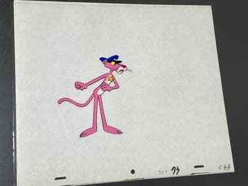 Friz Freleng - Originele animatiecel en tekening van De Roze