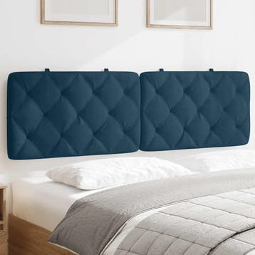 vidaXL Hoofdbordkussen 160 cm fluweel blauw, Verzenden