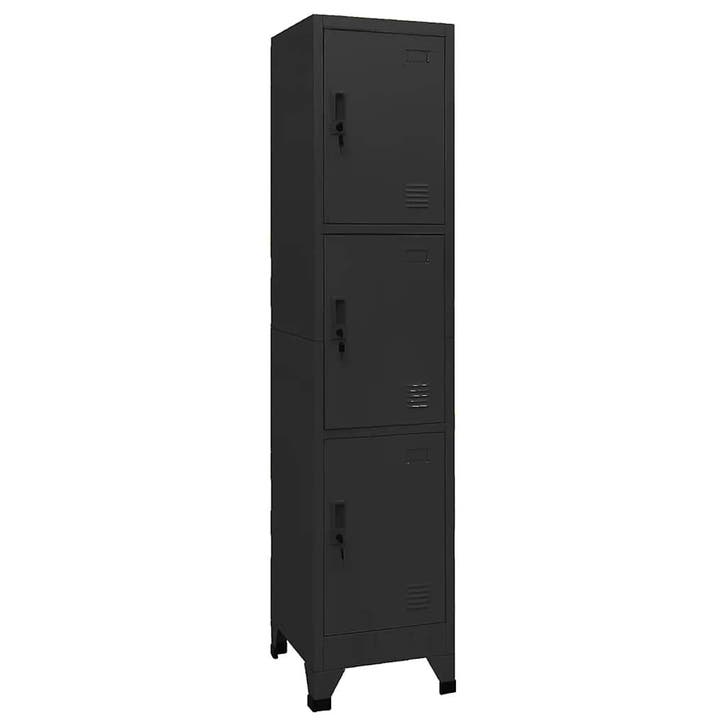 vidaXL Lockerkast 38x45x180 cm staal zwart, Huis en Inrichting, Kasten | Overige, Nieuw, Verzenden