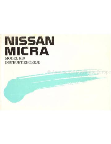 1989 NISSAN MICRA INSTRUCTIEBOEKJE NEDERLANDS