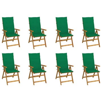 vidaXL Opklapbare stoelen met kussens, 8 stuks, gemaakt van, Verzenden, Nieuw