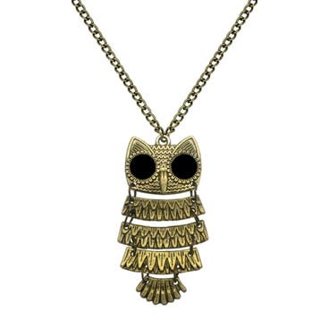 Fako Bijoux - Ketting - Dansend Uiltje - 25x50mm -, Handtassen en Accessoires, Kettingen, Verzenden, Nieuw