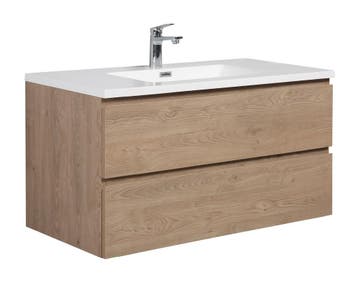 Badkamermeubel Set Angela 100cm Kastanje Badmeubel, Huis en Inrichting, Badkamer | Badkamermeubels, Verzenden, Nieuw
