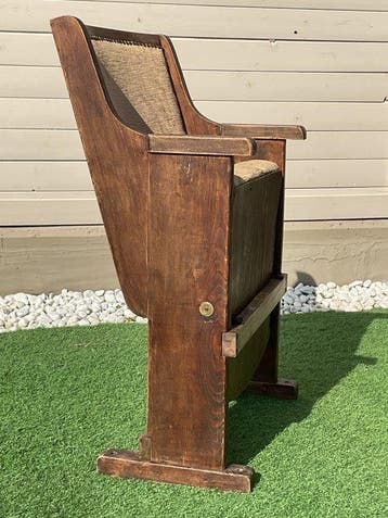 Fauteuil - Hout - bioscoopstoel uit de jaren veertig, Antiquités & Art