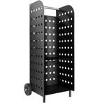 tectake Houtwagen voor openhaard extra breed - zwart, Verzenden, Nieuw