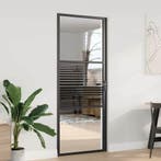 vidaXL Glazen deur Gestreept Zwart 83 x 3,5 x 201,5 cm, Doe-het-zelf en Bouw, Verzenden, Nieuw