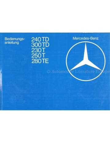 1979 MERCEDES BENZ E KLASSE INSTRUCTIEBOEKJE DUITS