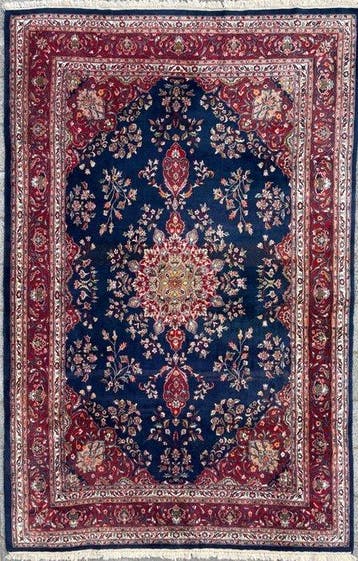 Fine Indo Isfahan - GEREINIGD - handgeknoopt - wol - fine -, Nieuw