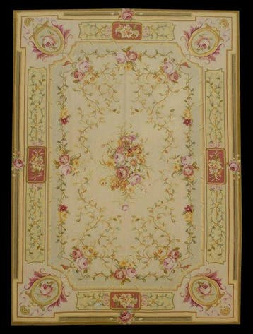 Tapis de style Aubusson, goût du XVIII ème Fait main en
