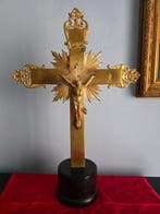 Crucifix - Hout, Metaal - 1910-1920 - Grote altaarkruis - 51