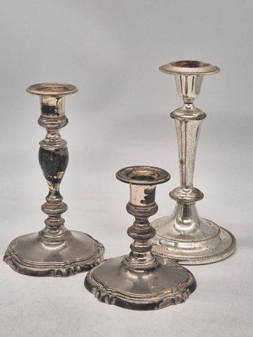 WMF – Kerzenleuchter-Trio – Dreier-Set versilbert -, Antiek en Kunst
