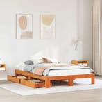vidaXL Bed met matras massief grenenhout wasbruin 140x190 cm, Huis en Inrichting, Verzenden, Nieuw