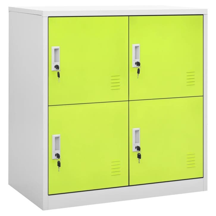 vidaXL Lockerkast 90x45x92,5 cm staal lichtgrijs en groen, Huis en Inrichting, Kasten | Overige, Nieuw, Verzenden