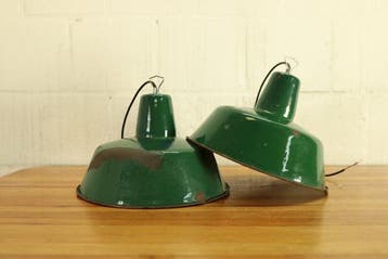 Plafondlamp (2) - Vintage industriële emaille-fabriek