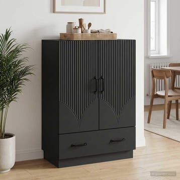 vidaXL Dressoir met lade Zwart 66 x 34,5 x 92 cm Bewerkt, Verzenden