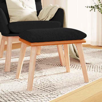 vidaXL Voetenbank 45x29,5x35 cm stof en kunstleer zwart, Verzenden, Nieuw