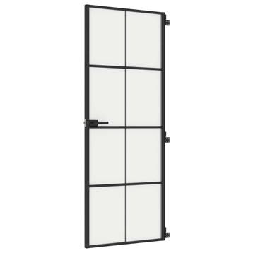 vidaXL Binnendeur smal 76x201,5 cm gehard glas en aluminium, Verzenden, Nieuw