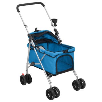 vidaXL Hondenwagen inklapbaar 76x50x100 cm oxford stof blauw, Dieren en Toebehoren, Verzenden, Nieuw