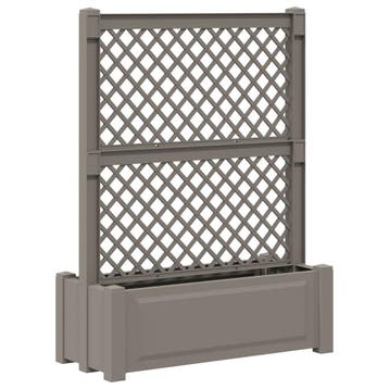 vidaXL Grote plantenbak met trellis Grijs 99,5 x 43 x 133,5, Verzenden