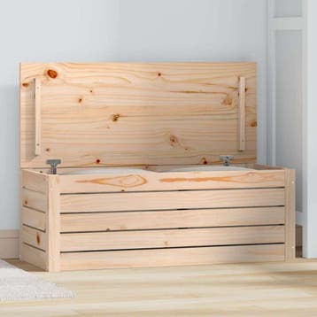 vidaXL Opbergbox 89x36,5x33 cm massief grenenhout, Verzenden, Nieuw