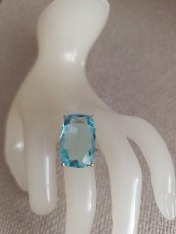 Sans prix de réserve - Bague Argent, Aigue-marine naturelle, Bijoux, Sacs & Beauté