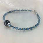 Zonder minimumprijs - Armband Zilver Parel - Aquamarijn -