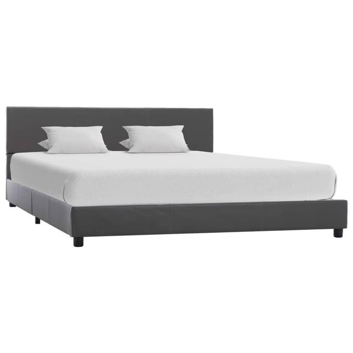vidaXL Bedframe kunstleer grijs 140x200 cm, Huis en Inrichting, Slaapkamer | Bedden, Nieuw, Verzenden