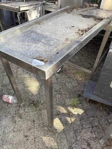 RVS Afvoertafel 120 x 60 x 95cm(B x D x H) Wordt schoongemaa, Ophalen of Verzenden