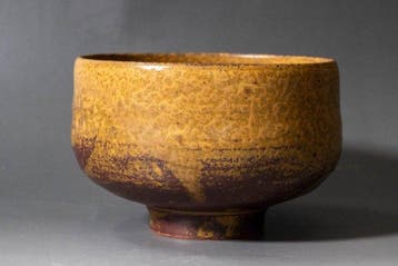 Chawan met okergeel glazuur - Keramiek - Banshozan Kiln