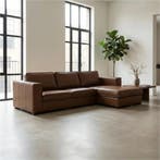 Leren hoekbank Fine - 2,5 zits arm links + longchair rechts, Huis en Inrichting, 250 tot 300 cm, Nieuw, Ophalen of Verzenden, Modern