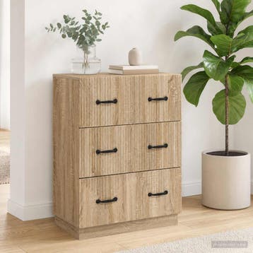 vidaXL Ladekast Sonoma Eiken 66 x 34,5 x 87 cm Bewerkt hout, Verzenden