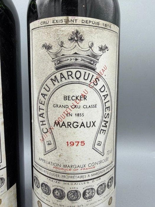 1975 Château Marquis dAlesme Becker - Margaux Grand Cru, Collections, Vins