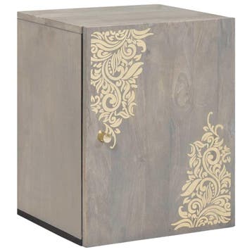vidaXL Wandkast met opslag Grijs 38 x 33 x 48 cm Massief, Verzenden, Nieuw